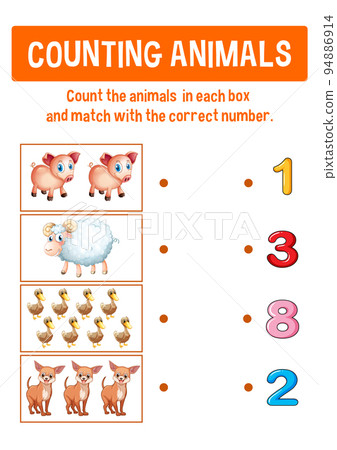 Worksheet design for counting animals Worksheet design for counting animals 94886914