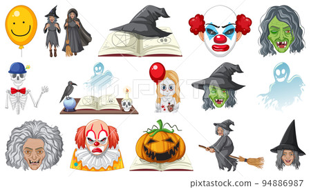 Halloween set with scary monsters 94886987