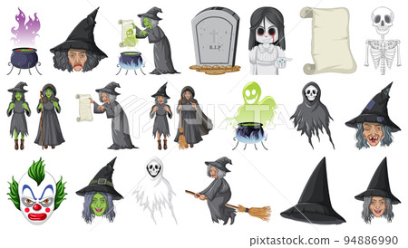 Halloween set with scary monsters 94886990