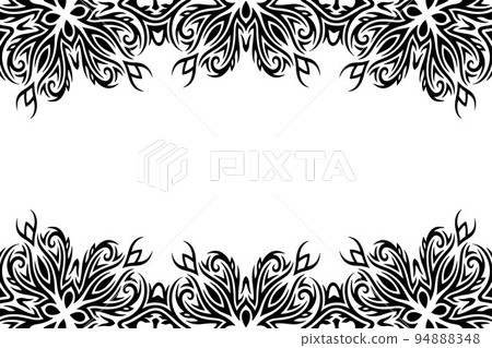 Art with abstract black vintage tribal border 94888348