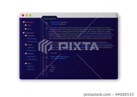 Web site with coding template 94888533