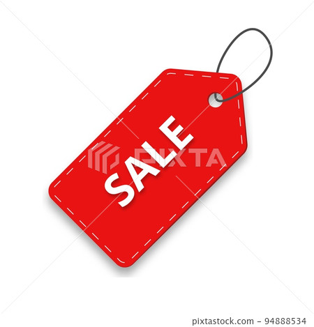 Red sale tag icon. Marketing retail promotion sign 94888534
