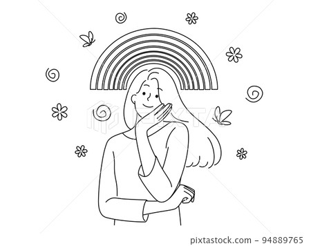 Happy woman dream about bright future 94889765