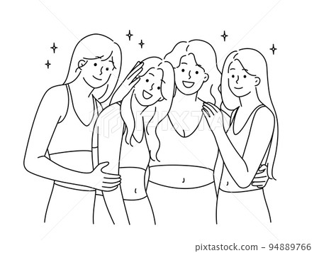 Smiling multiethnic women in sportswear Smiling multiethnic women in sportswear 94889766