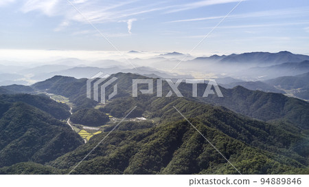 Mountain, road, nature, paddy field, field, paddy field, countryside, rural, Mungyeong-si, Gyeongbuk 94889846