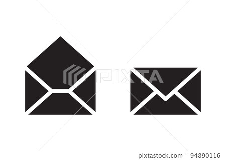 Mail icon vector sign. Letter envelope symbol. Message send to address illustration. Mail icon vector sign. Letter envelope symbol. Message send to address illustration. 94890116
