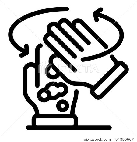 Wash hands icon. Outline wash hands vector icon for web design isolated on white background 94890667