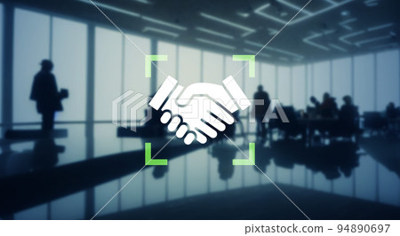 商務辦公和握手圖標 94890697