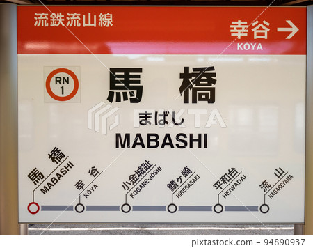 Nagareyama Railway Mabashi Station Station name sign 94890937