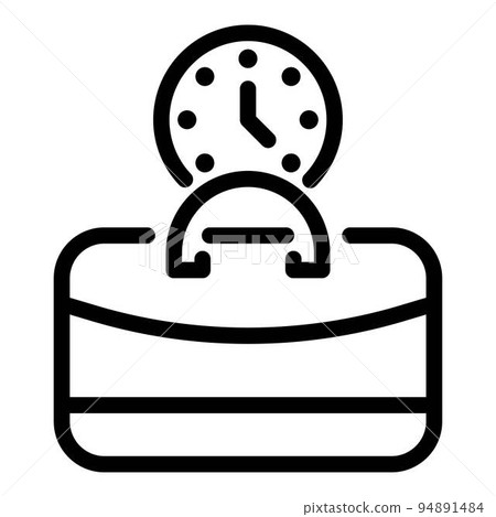 Clock and sport bag icon. Outline clock and sport bag vector icon for web design isolated on white background Clock and sport bag icon. Outline clock and sport bag vector icon for web design isolated on white background 94891484
