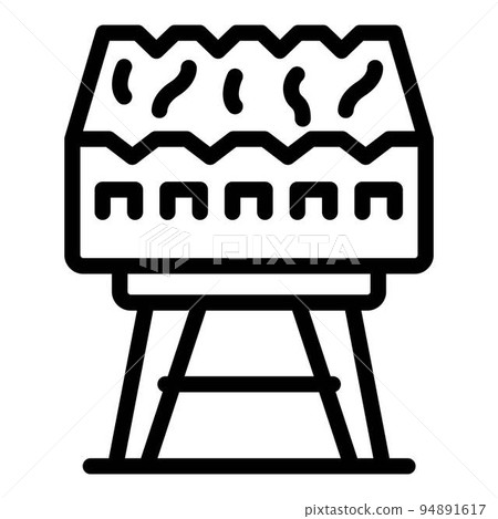Camping brazier icon. Outline camping brazier vector icon for web design isolated on white background 94891617