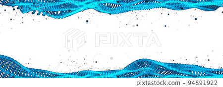 Abstract vector background. Particles dynamic flow with plexus effect. Abstract vector background. Particles dynamic flow with plexus effect. 94891922