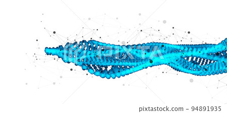 Abstract vector background. Particles dynamic flow with plexus effect. Abstract vector background. Particles dynamic flow with plexus effect. 94891935