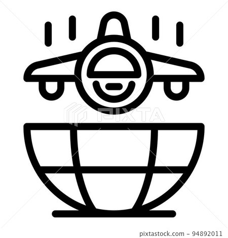 Global fly system icon. Outline global fly system vector icon for web design isolated on white background 94892011