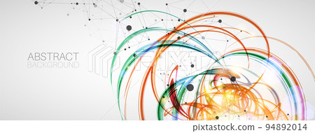 Abstract swirling colored background for design works. Futuristic geometric composition. 94892014