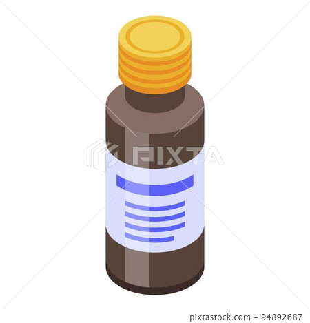 Vaccine syrup bottle icon. Isometric of vaccine syrup bottle vector icon for web design isolated on white background Vaccine syrup bottle icon. Isometric of vaccine syrup bottle vector icon for web design isolated on white background 94892687