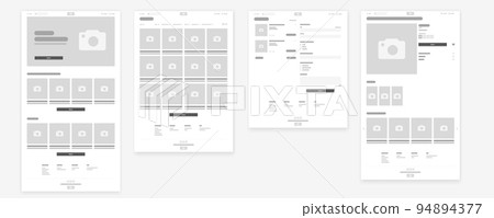 Online Shop Wireframe, Webpages prototype Vector Illustration. 94894377
