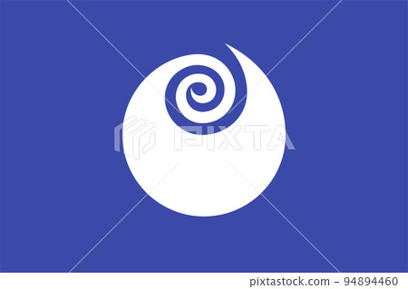 Flag of Ibaraki Prefecture (Japan) - vector, white rosebud, the prefectural flower, on a blue background Flag of Ibaraki Prefecture (Japan) - vector, white rosebud, the prefectural flower, on a blue background 94894460