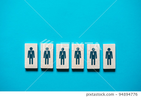 Figurines of company employees. Assemble an effective departmental team. Hiring, recruiting. Leadership, management skills and discipline. Human resources. Teamwork. Organization of employees. Figurines of company employees. Assemble an effective departmental team. Hiring, recruiting. Leadership, management skills and discipline. Human resources. Teamwork. Organization of employees. 94894776