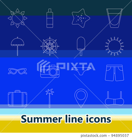 Summer line icons set Summer line icons set 94895037