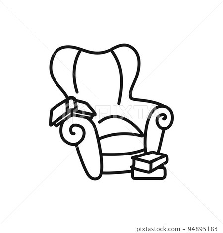 Icon of a cozy chair with books 94895183