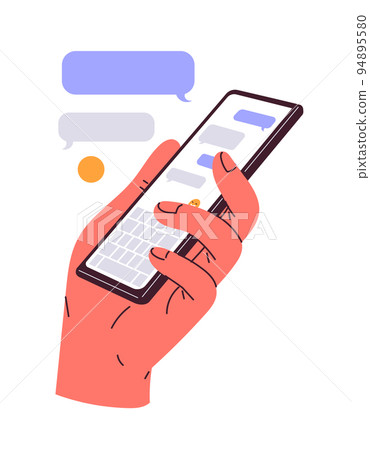 Smartphone in hand. Vector illustration. 94895580
