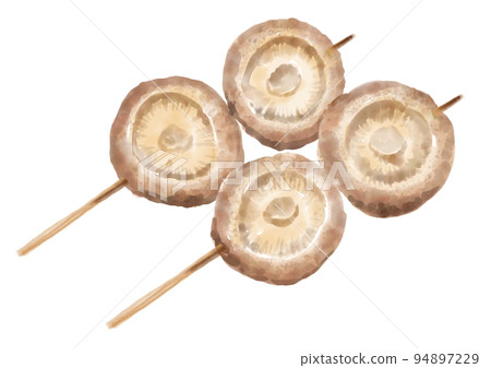 Watercolor skewers _ Shiitake skewers 01_1 94897229