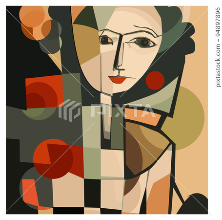 Original abstract digital portrait of a woman 94897896