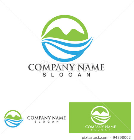 Landscape wave and Mountain icon Logo 94898002