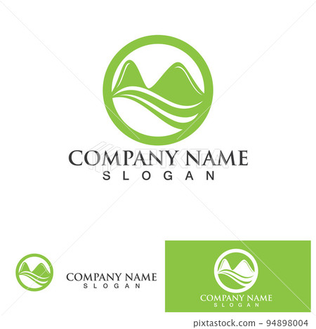 Landscape wave and Mountain icon Logo Landscape wave and Mountain icon Logo 94898004