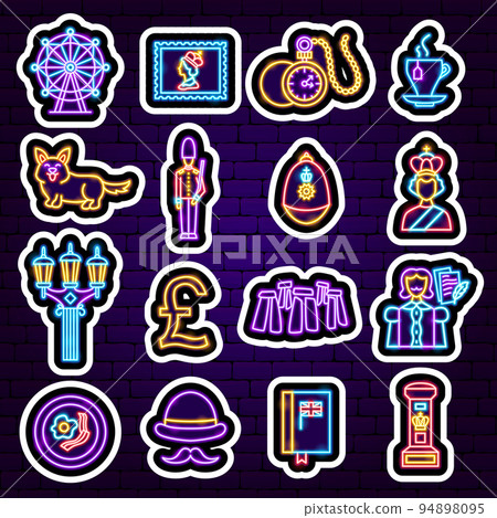 Great Britain England Neon Stickers 94898095
