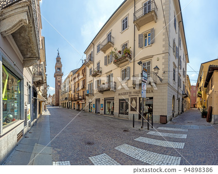 View over the deserted pedestrian zone of Casale Monferrato View over the deserted pedestrian zone of Casale Monferrato 94898386