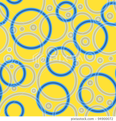 Geometric abstract seamless pattern randomly azure rings on yellow background Geometric abstract seamless pattern randomly azure rings on yellow background 94900072