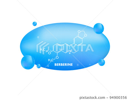 Berberine concept chemical formula icon label, text font vector illustration 94900356