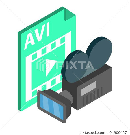 Video file icon. Isometric illustration of video file vector icon for web Video file icon. Isometric illustration of video file vector icon for web 94900437