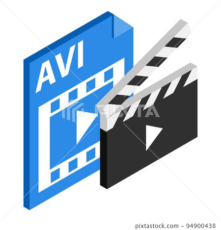 Avi file icon. Isometric illustration of avi file vector icon for web 94900438