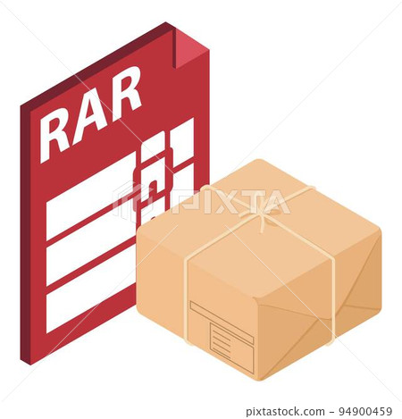 Rar file icon. Isometric illustration of rar file vector icon for web 94900459