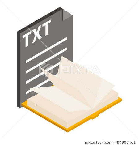 Txt file icon. Isometric illustration of txt file vector icon for web Txt file icon. Isometric illustration of txt file vector icon for web 94900461