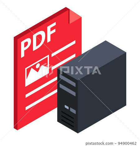 Pdf file icon. Isometric illustration of pdf file vector icon for web 94900462