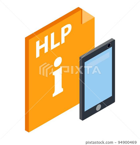 Hlp file icon. Isometric illustration of hlp file vector icon for web Hlp file icon. Isometric illustration of hlp file vector icon for web 94900469