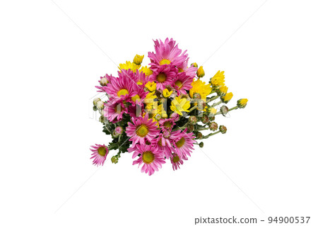 Bouquet of chrysanthemums on a white background 94900537