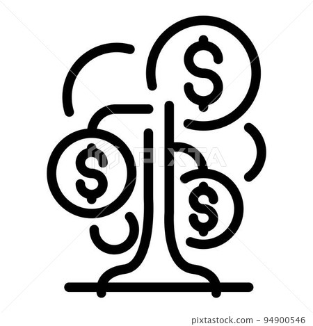 Tree credit money icon. Outline tree credit money vector icon for web design isolated on white background Tree credit money icon. Outline tree credit money vector icon for web design isolated on white background 94900546