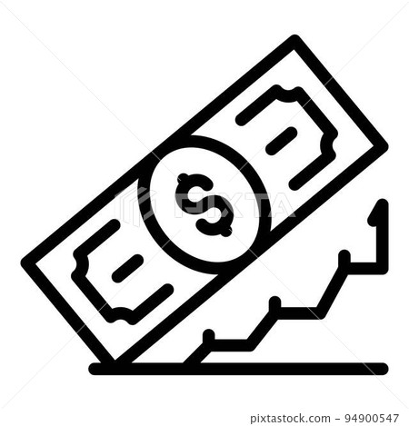 Low credit money icon. Outline low credit money vector icon for web design isolated on white background 94900547