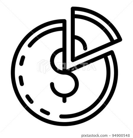 Credit money pie icon. Outline credit money pie vector icon for web design isolated on white background 94900548