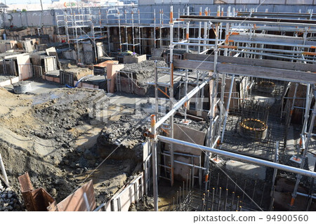 Building foundation construction site under construction 94900560