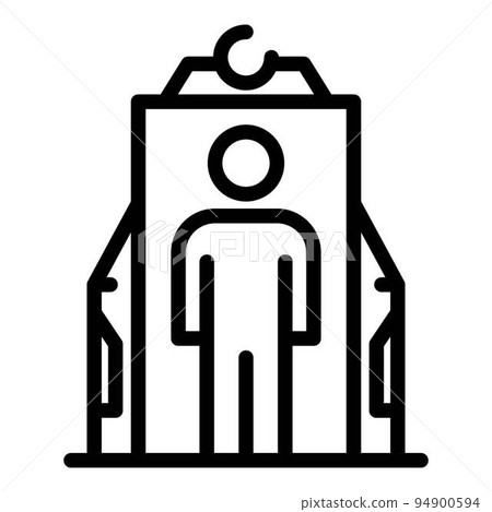 Immigrant control gate icon. Outline immigrant control gate vector icon for web design isolated on white background 94900594