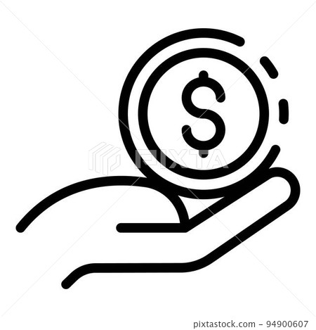 Take immigrants money icon. Outline take immigrants money vector icon for web design isolated on white background 94900607