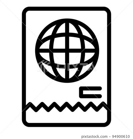 Immigrant white passport icon. Outline immigrant white passport vector icon for web design isolated on white background Immigrant white passport icon. Outline immigrant white passport vector icon for web design isolated on white background 94900610