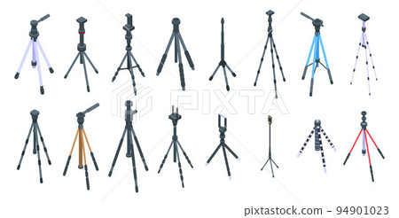 Tripod icons set. Isometric set of tripod vector icons for web design isolated on white background 94901023