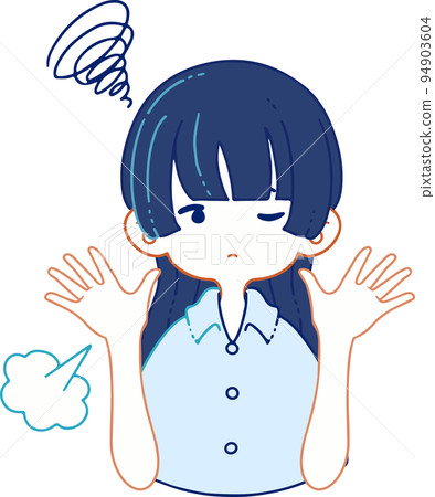Vector illustration of a man with no hands up Vector illustration of a man with no hands up 94903604